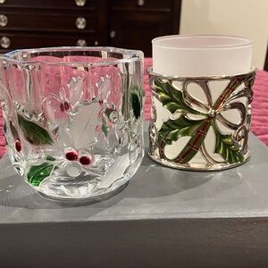 Pair of Lenox Holiday Christmas Votive Candleholder